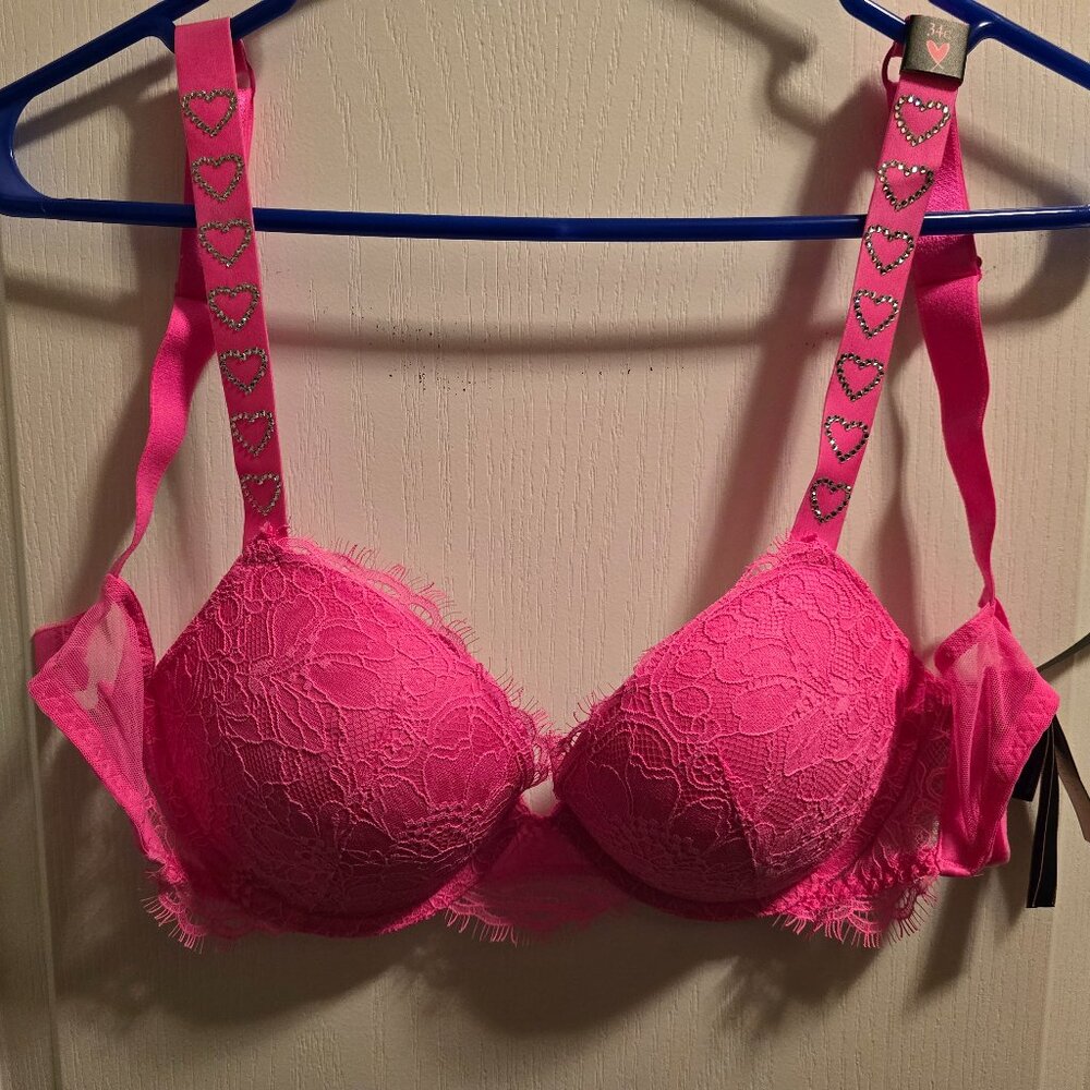 Victoria's Secret hot pink push up bra 34C